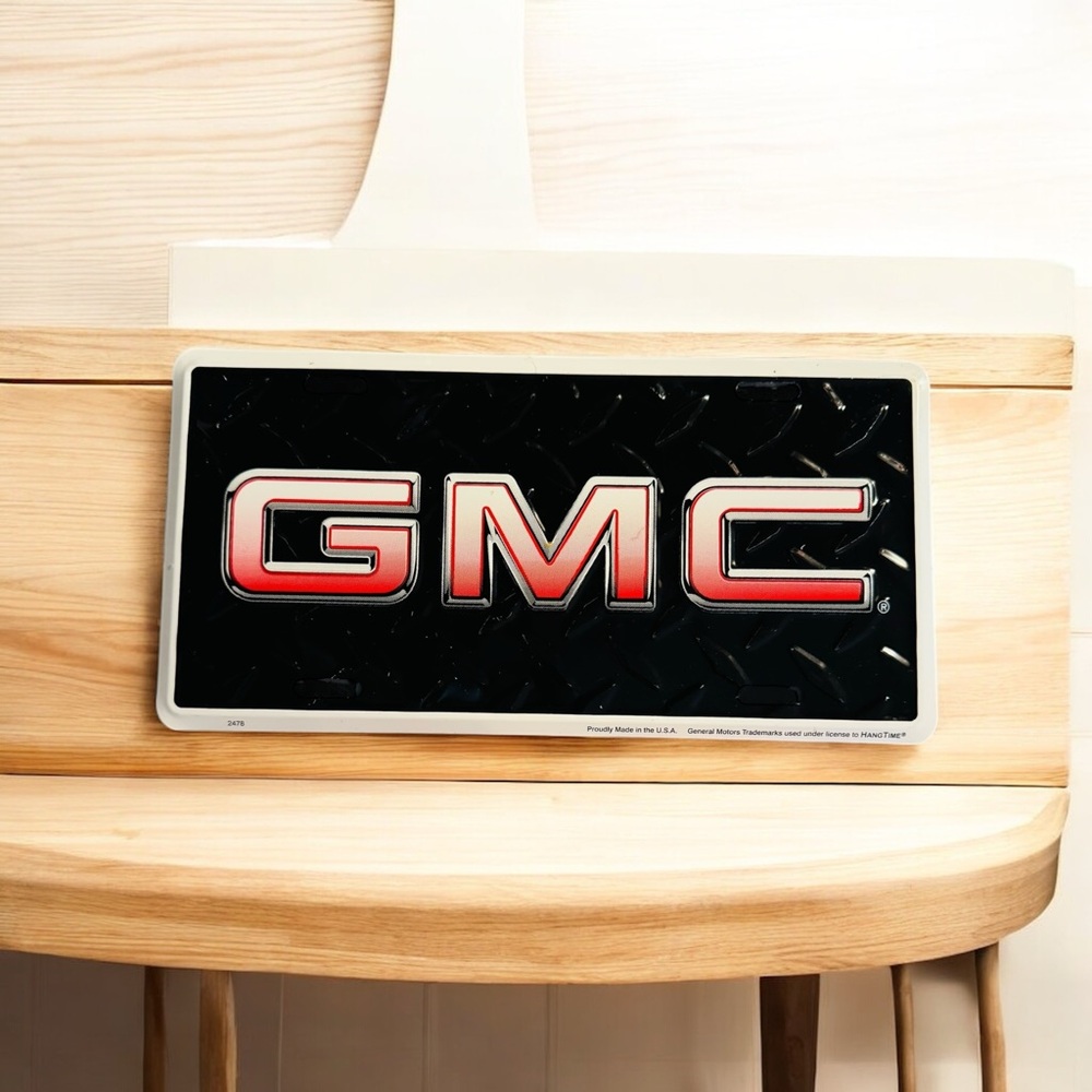 GMC -*US MADE* - Embossed Metal License Plate Truck Tag Sign